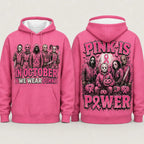 October Awareness Horror Hoodie with Ribbon Graphic for Spooky Season Support