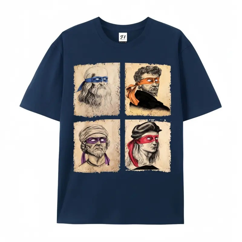 Masterpiece Heroes: Renaissance Artists x TMNT Crossover Graphic Tee