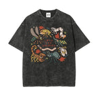 "Love The Unloved" Vintage Washed Insect Graphic Tee - Oversized Quirky Bug Lover Streetwear
