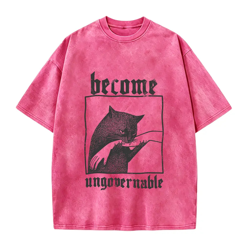 Become Ungovernable Funny Cat Graphic T-Shirt for Pet Lovers