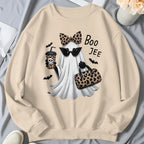 Boo Jee Ghost Graphic Tee with Coffee Theme for Cute Halloween Streetwear
