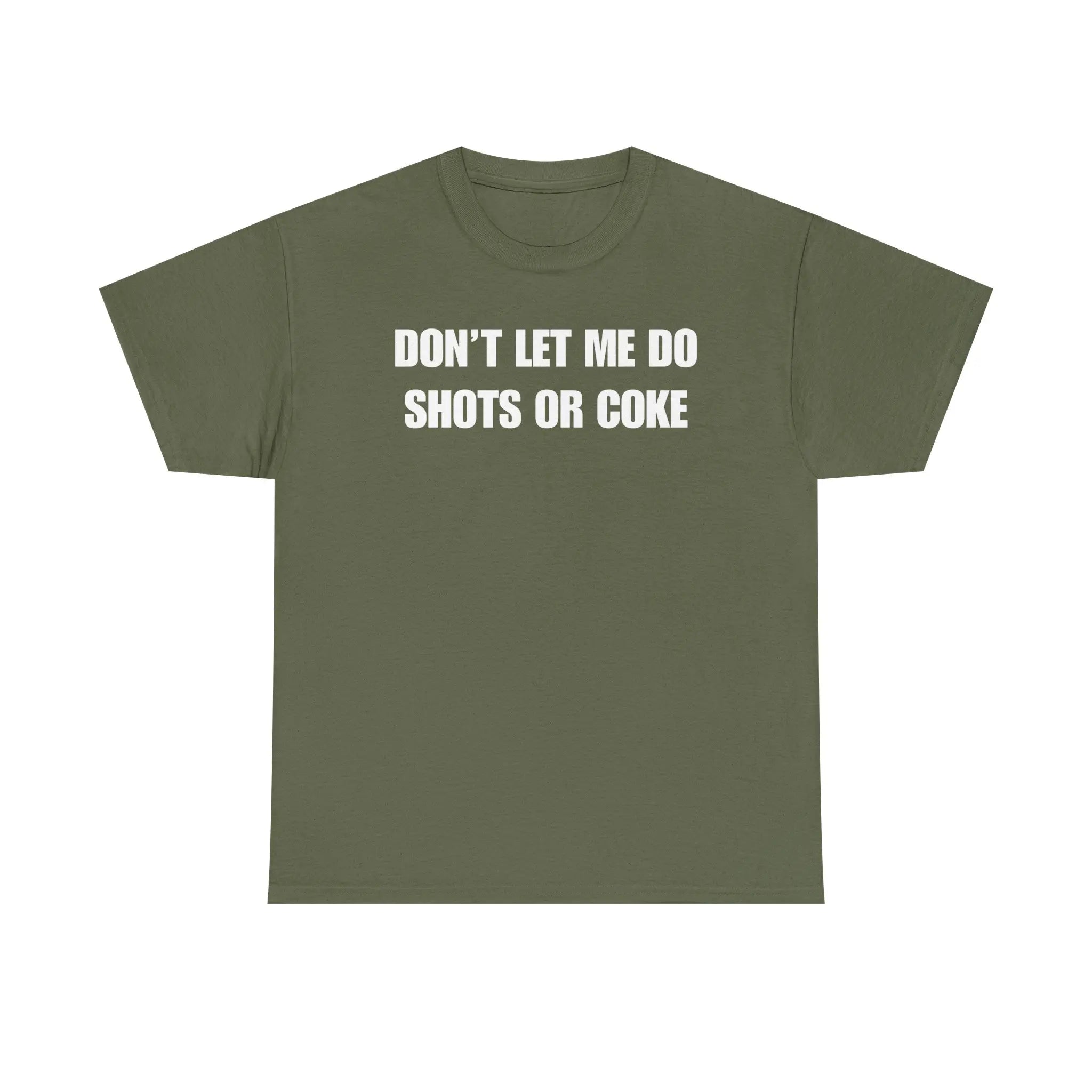 The Party Warning Label: "Shots or Coke" Sarcastic Heavy Cotton Tee