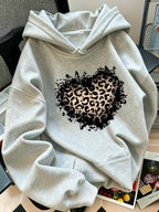 Distressed Leopard Heart Hoodie for Western Streetwear and Cozy Casual Outfits