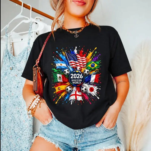 2026 Soccer World Fan Pride Graphic T-Shirt for Global Football Lovers