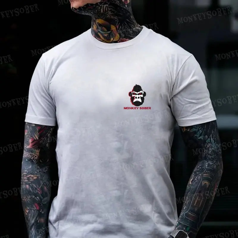 Peak Sarcasm: Monkeysober "Nobody Gives A Shit" Skeleton Tee