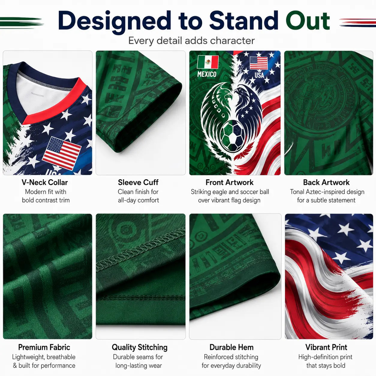 Mexico USA Dual Heritage Soccer Jersey for Game Day Fans