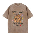 Vintage Cat Graphic T-Shirt with Cozy Introvert Quote for Casual Everyday Streetwear