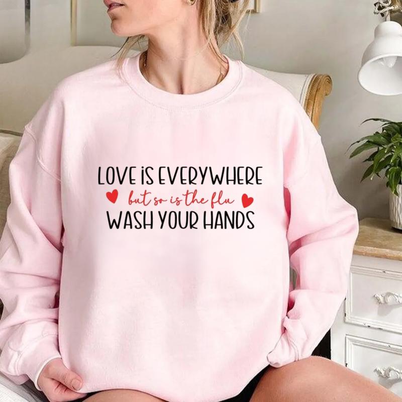 "Love & Flu" Funny School Nurse Sweatshirt | Teacher Valentine Crewneck