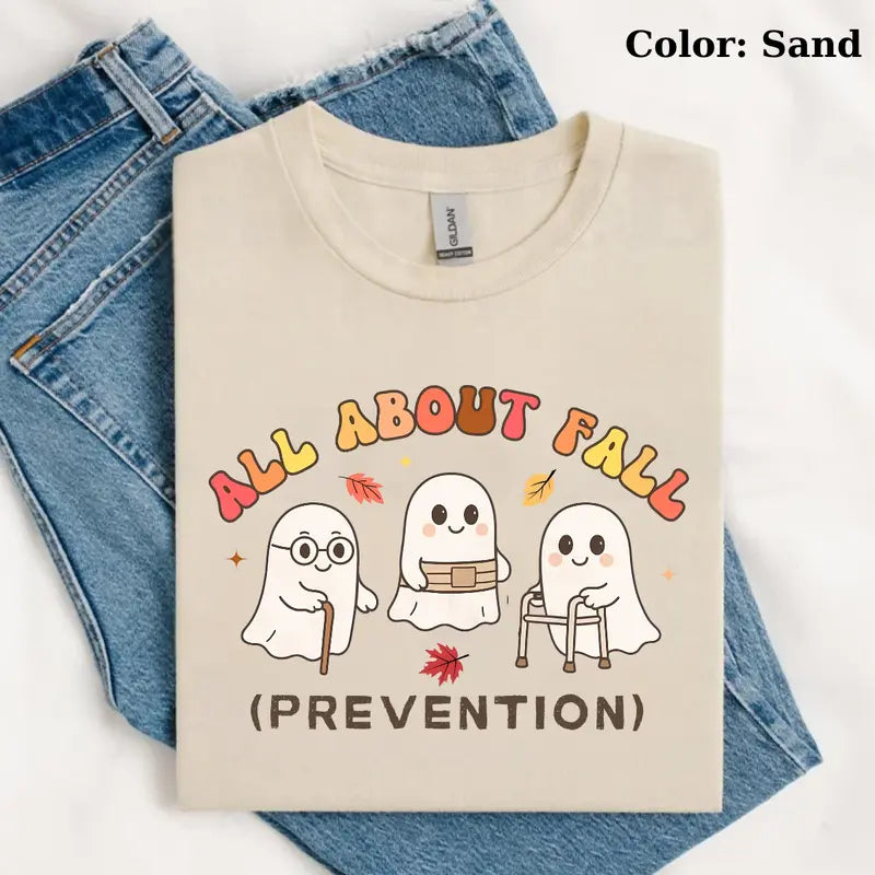 Cute Fall Prevention Ghost Sweatshirt for Nursing Occupational Therapy Halloween Outfits