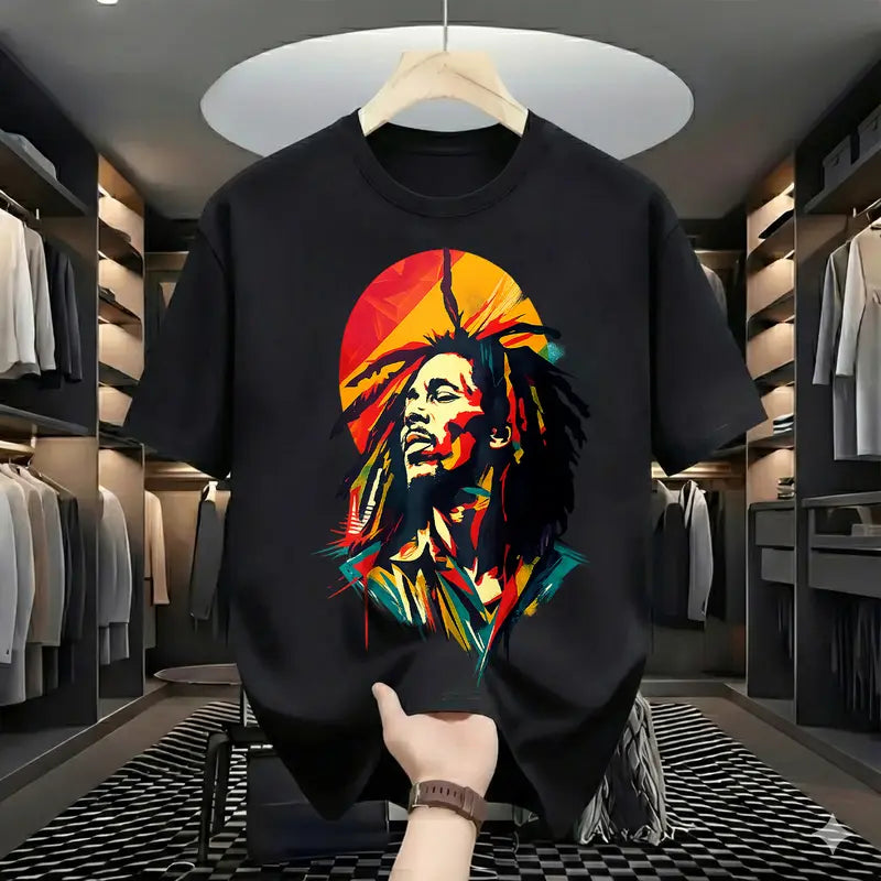 [Free Shipping] Soulful Rasta Vibes: Legendary Reggae Music Artistic Graphic Tee