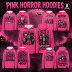 October Awareness Horror Hoodie with Ribbon Graphic for Spooky Season Support