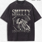 Vintage Skeleton Number One Graphic Tee for Grunge Y2K Streetwear Outfits