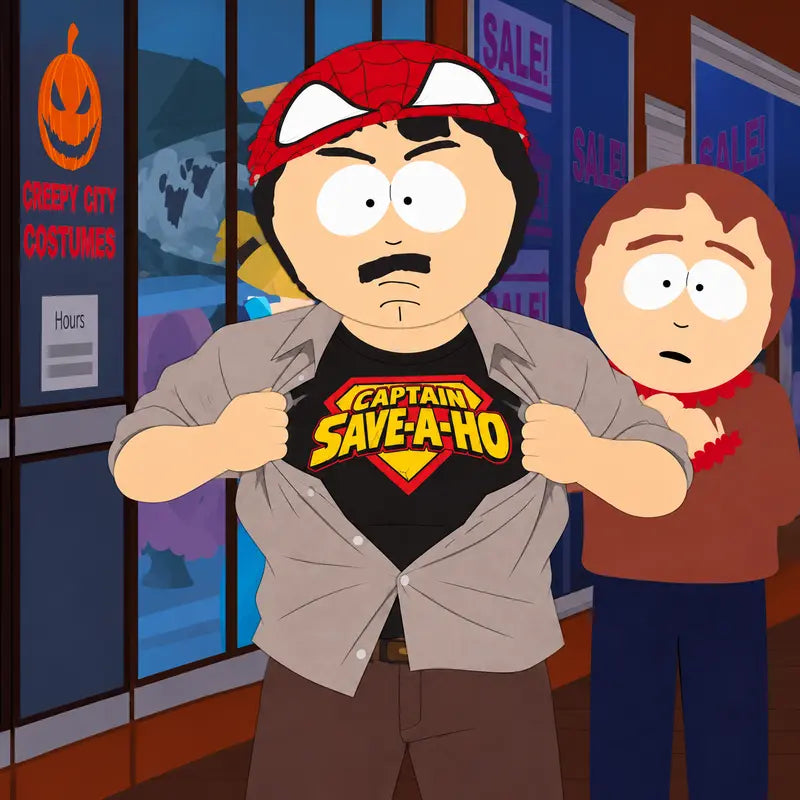 Captain Save A Ho Graphic Tee for Halloween Parties and Adult Humor