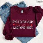 "Love & Flu" Funny School Nurse Sweatshirt | Teacher Valentine Crewneck