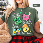 "Lucky To Be Your Teacher" Vintage Retro St. Patrick's Day Comfort Colors Teacher Appreciation Tee