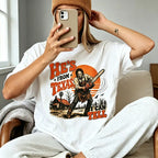 Texas Slasher Horror Graphic Tee for Spooky Season Movie Fan Outfits