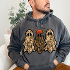 Retro Ghost Hunting Sweatshirt with Spooky Camo Graphic for Halloween Outfits
