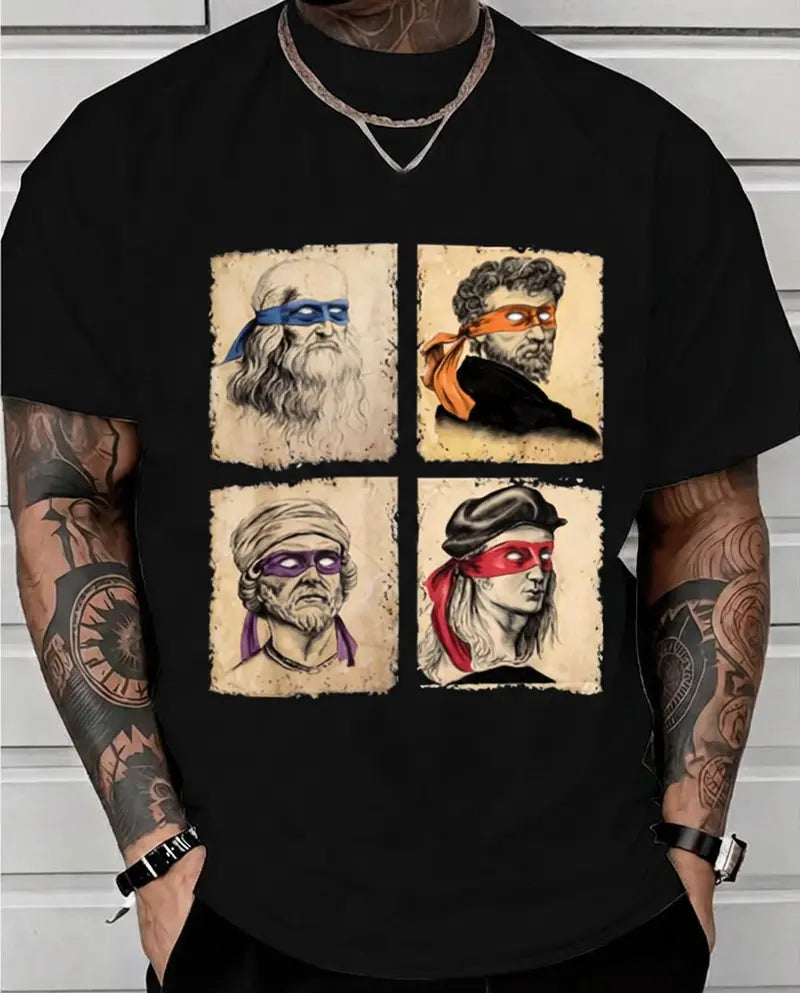Masterpiece Heroes: Renaissance Artists x TMNT Crossover Graphic Tee