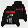 Oversized Skeleton Prayer Graphic Hoodie for Gothic Streetwear and Casual Winter Outfits