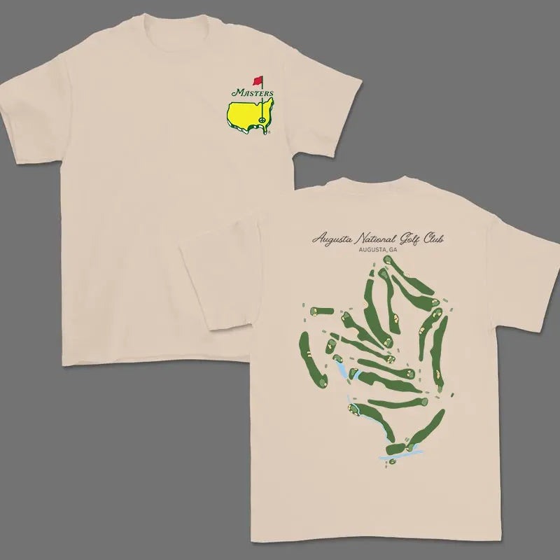 Masters Legend Augusta National Course Map Tee - A Tribute to Golf Heritage