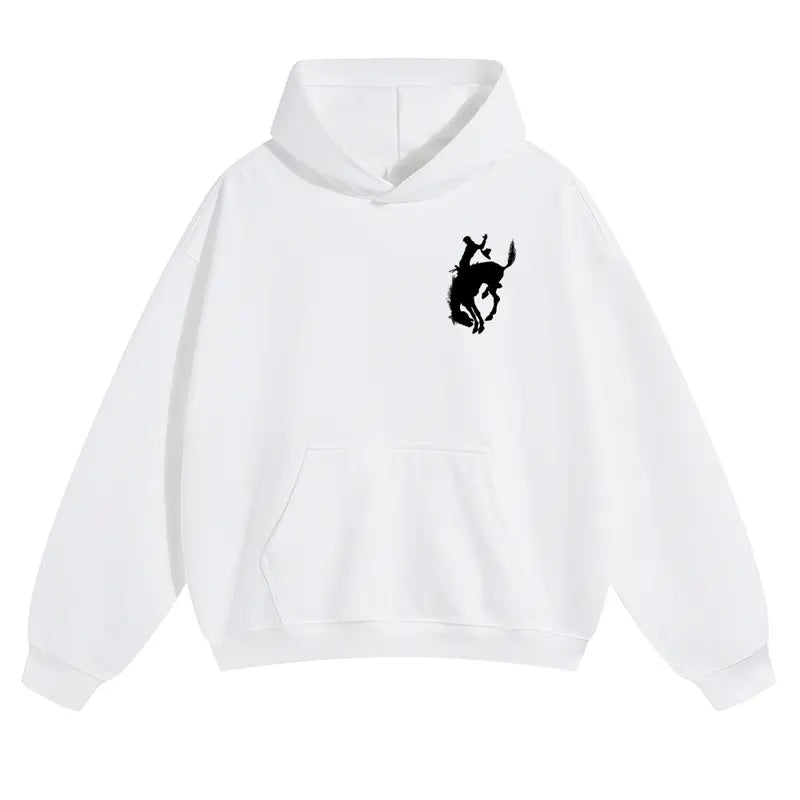 Western Rodeo Graphic Hoodie for Cowboy Streetwear and Casual Outdoor Outfits