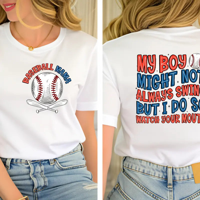 The Sassy "Watch Your Mouth" Baseball Mama Game Day Graphic Tee