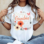 Elegant Floral "Grandma Makes Life Complete" Graphic Tee for Women