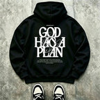 God Has A Plan Faith Hoodie for Inspirational Christian Streetwear Outfits