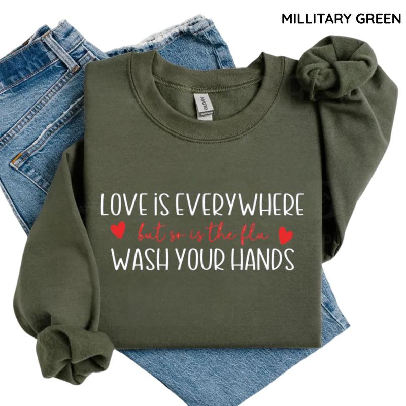 "Love & Flu" Funny School Nurse Sweatshirt | Teacher Valentine Crewneck