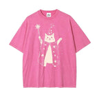 Vintage Wizard Cat Graphic T-Shirt for Magical Streetwear Lovers and Casual Everyday Style