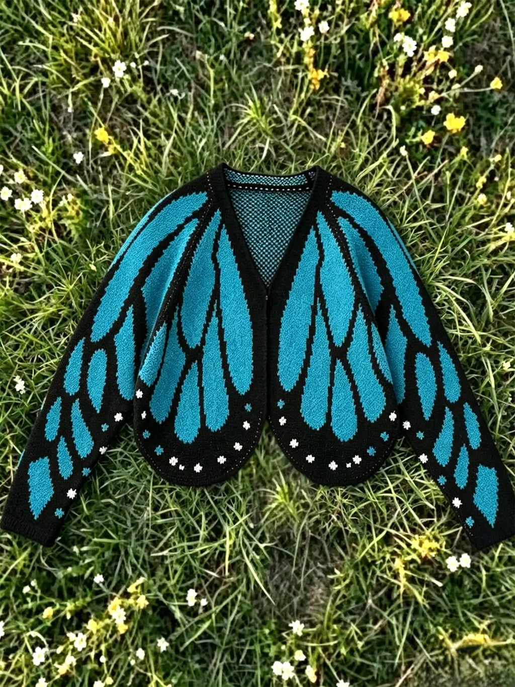 Monarch Butterfly Wings Knit Cardigan for Vacation and Festival Outfits