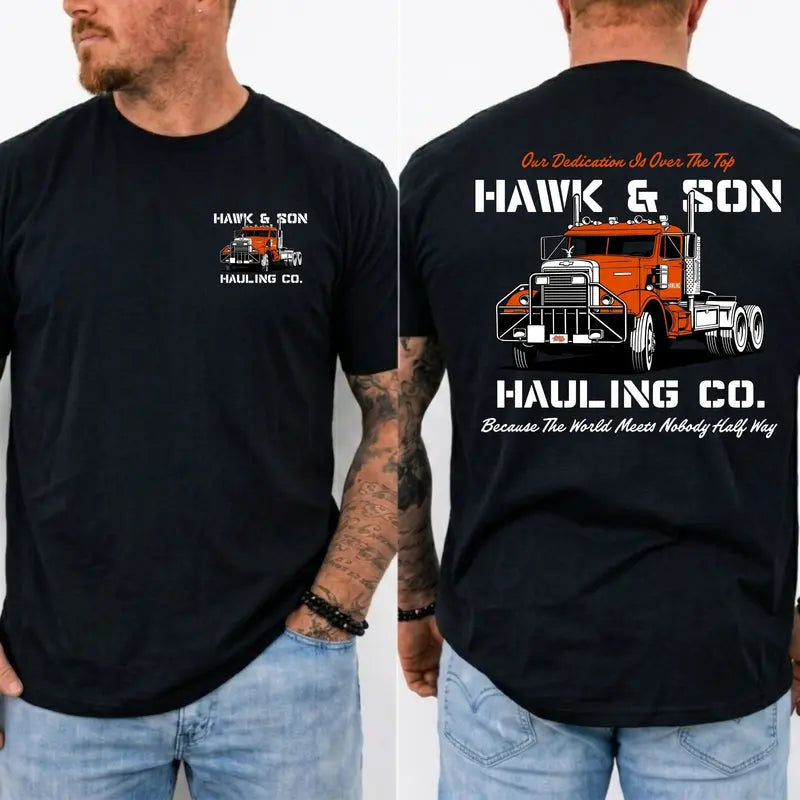 Vintage Hauling Company Truck Driver Graphic T-Shirt for Hardworking Men