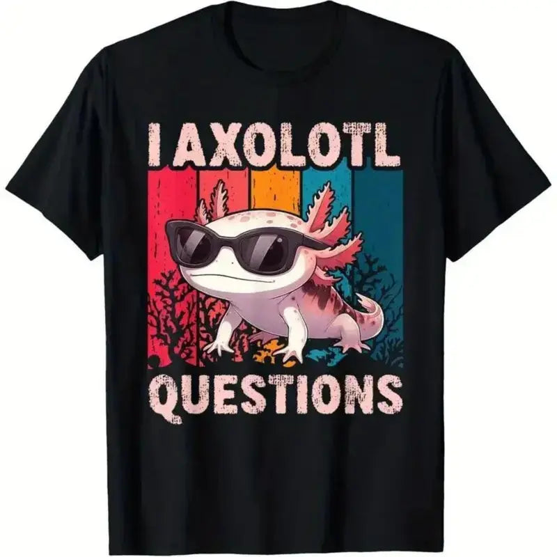 The Curious Creator: "I Axolotl Questions" Retro Pun Graphic Tee