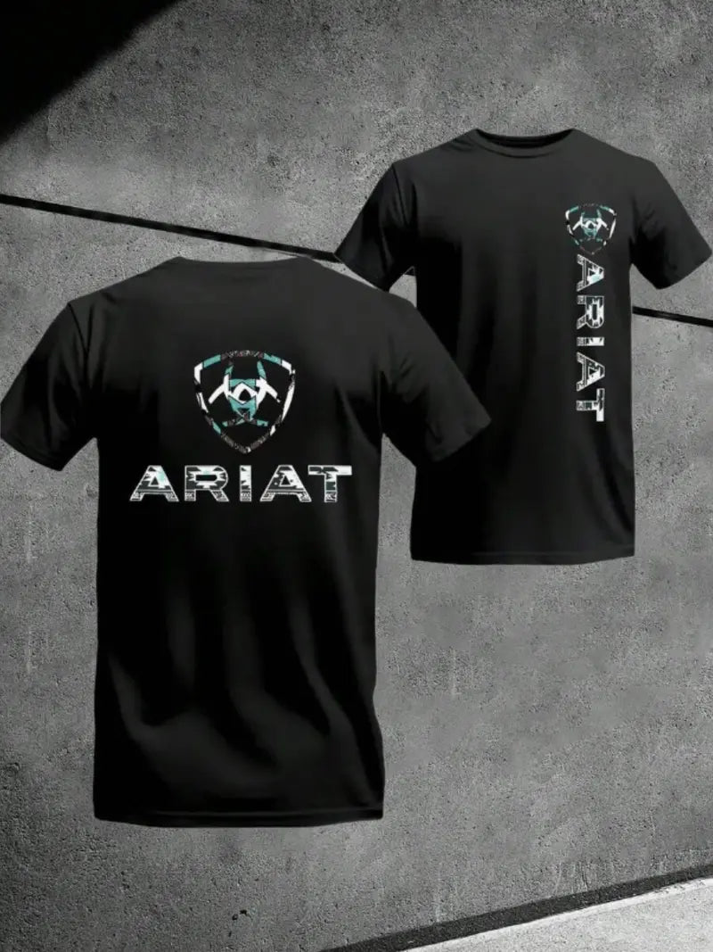 Rugged Heritage: Ariat Geometric Shield Western Graphic Unisex Casual Tee