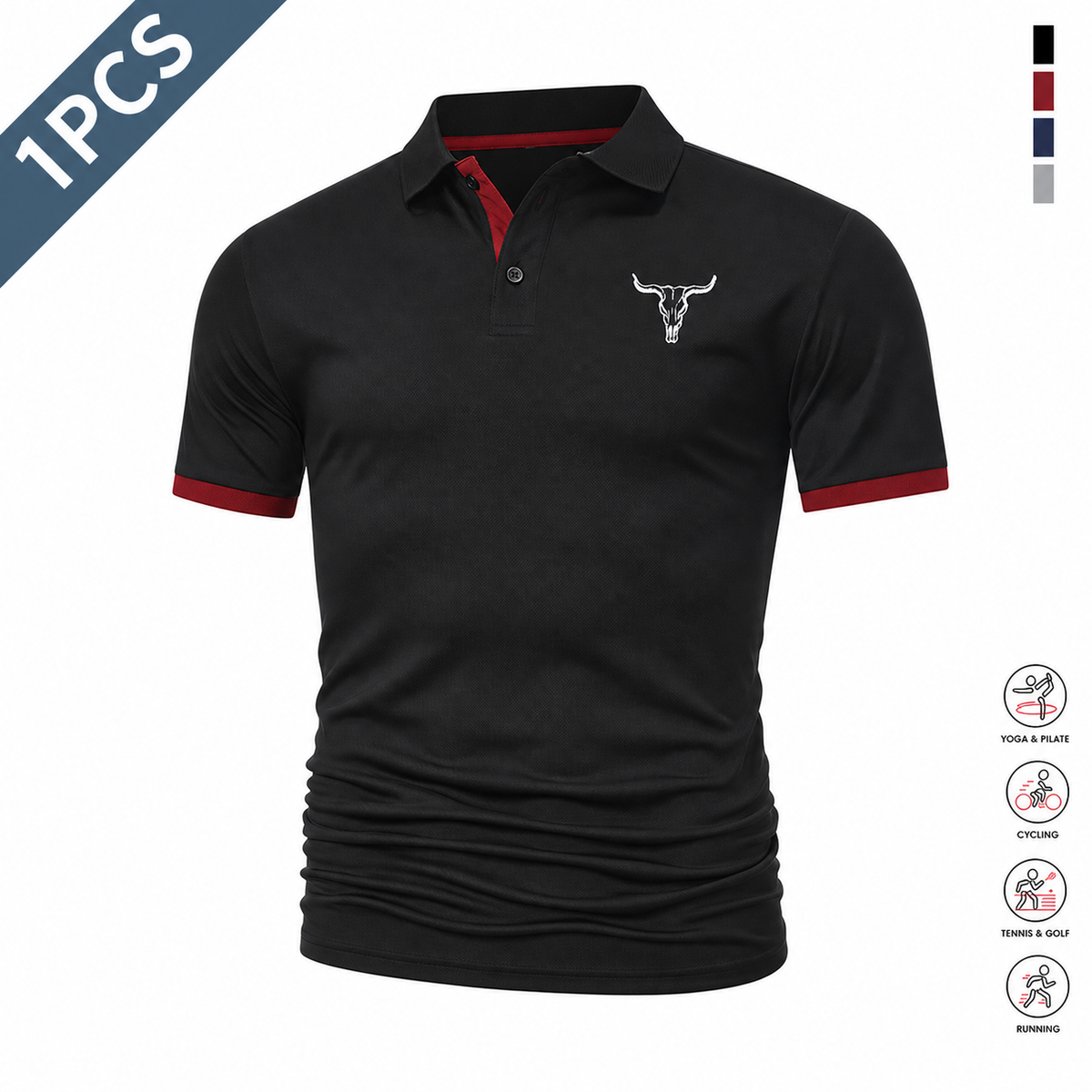 Men's Quick Dry Polo Shirt Set with Sporty Casual Style for Golf and Travel