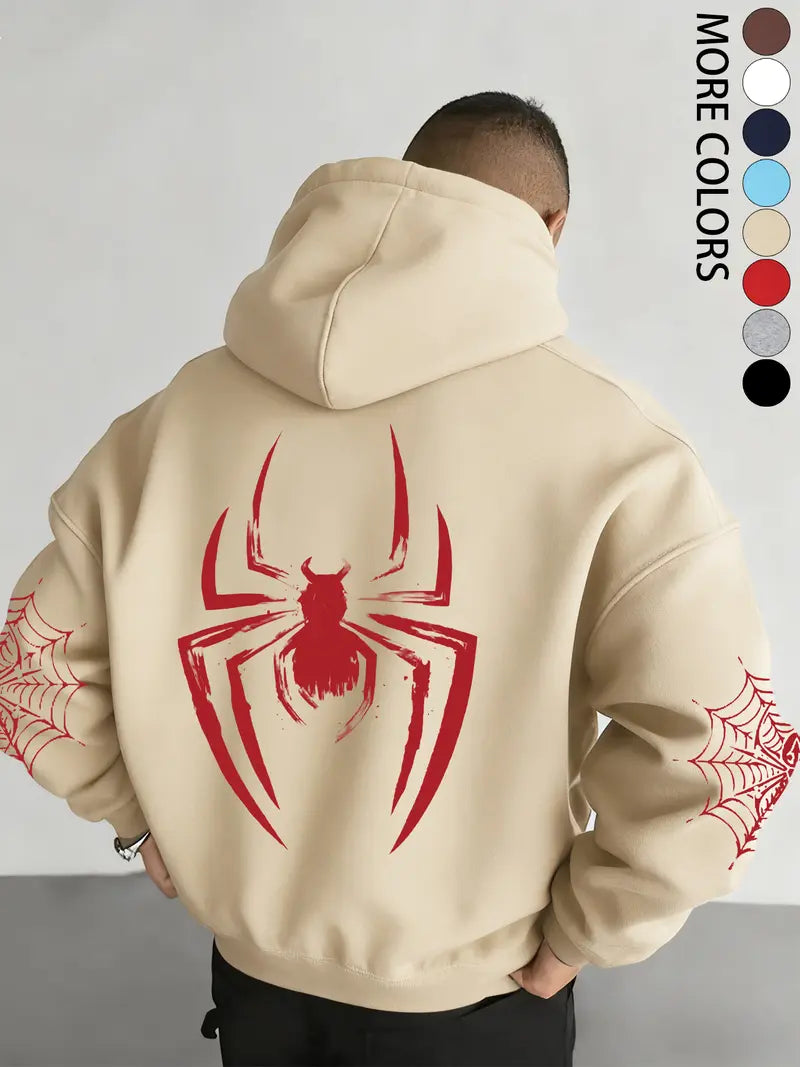 Vintage Spider Graphic Hoodie for Streetwear Fans and Casual Everyday Fashion Style