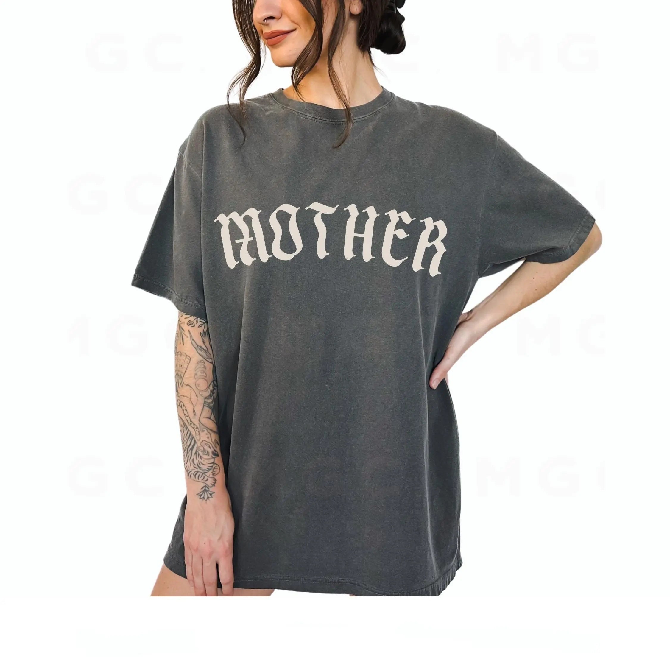 Gothic "MOTHER" Old English Graphic Tee - Edgy Alternative Streetwear for the Unconventional Mom
