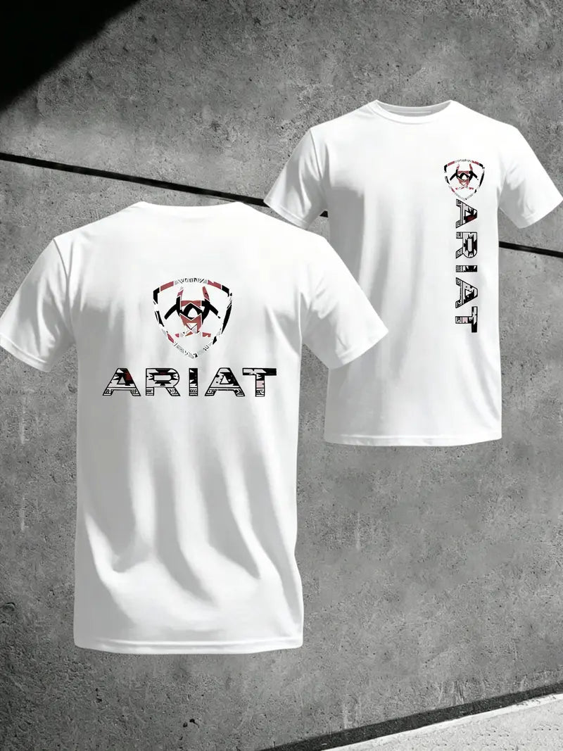 Rugged Heritage: Ariat Geometric Shield Western Graphic Unisex Casual Tee