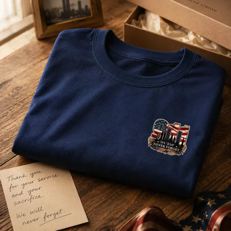 September 11 Memorial Graphic Tee Patriotic Remembrance Shirt for Honor and Unity