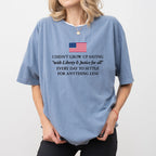 "Liberty & Justice For All" Bold Patriotic Statement Tee - Vintage American Flag Graphic Shirt
