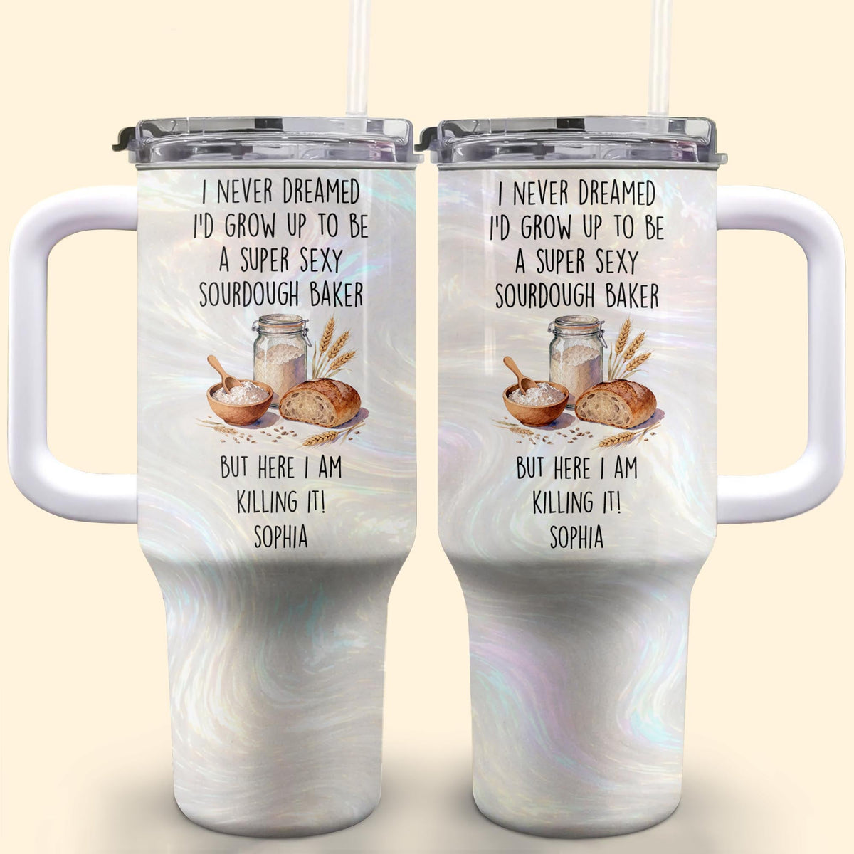 Super Sexy Sourdough Baker, 40oz Tumbler With Straw, Gift For Bakers - 6