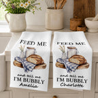 Feed Me Bubbly, Personalized Kitchen Towel, Gift for Sourdough Lovers - 3