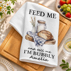 Feed Me Bubbly, Personalized Kitchen Towel, Gift for Sourdough Lovers - 5