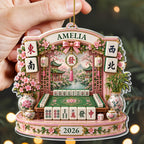 A Life Of Luck Mahjong Table, Acrylic Ornament, Gift For Mahjong Lovers - 4