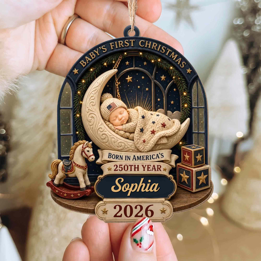 Baby's First Christmas, Custom Wood Ornament, Gift For New Parents - 7