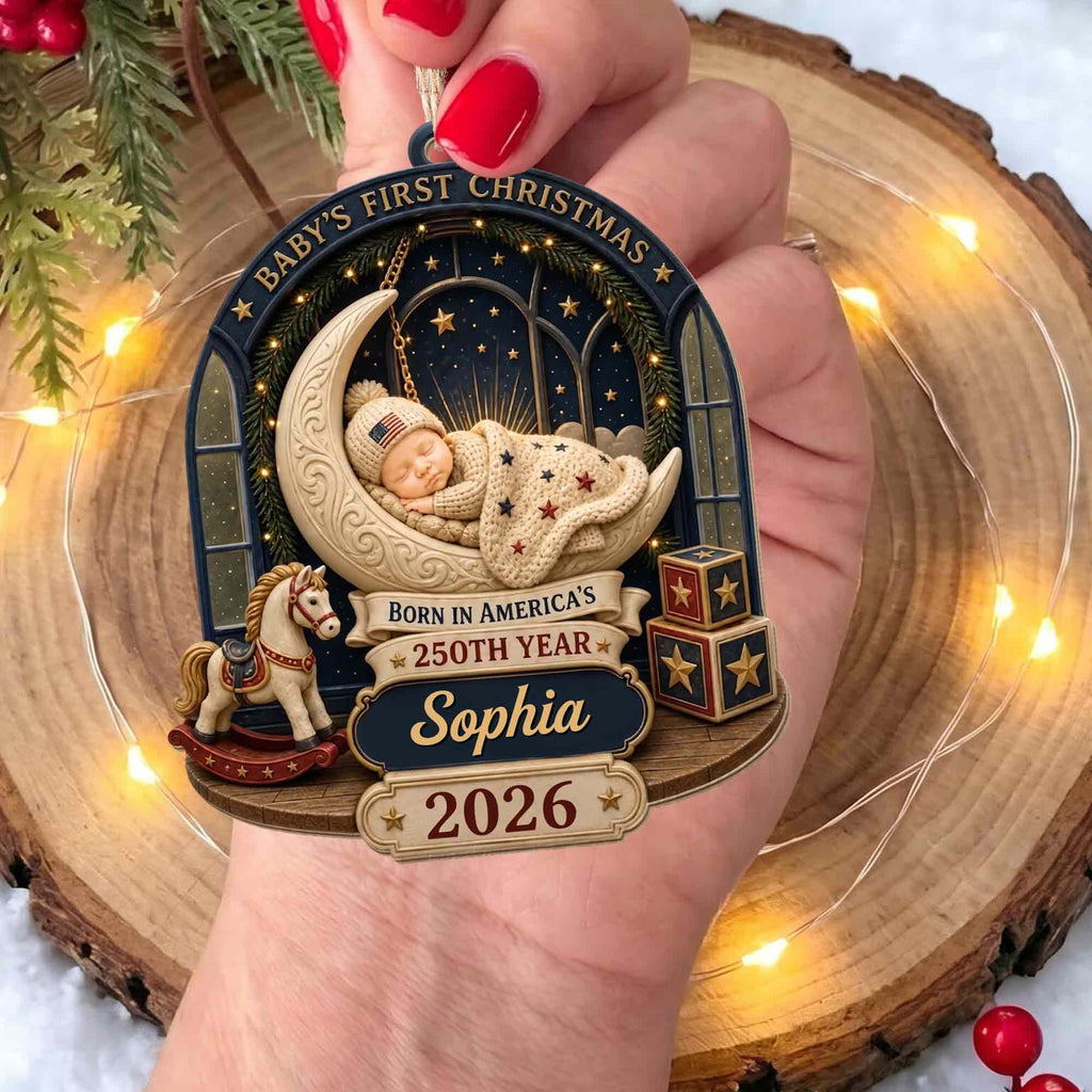 Baby's First Christmas, Custom Wood Ornament, Gift For New Parents - 10