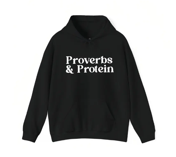 Faith-Fueled Strength: The 'Proverbs & Protein' Modern Christian Workout Tee