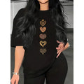 Women's Heart Graphic Oversized T-Shirt for Casual Streetwear and Everyday Style