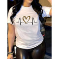 Women’s Heartbeat Heart Graphic Tee for Casual Streetwear and Everyday Outfits