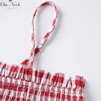 Women's Plaid Gingham Lounge Outfits Ruffle Flowy Tank Tops and  Wide Leg Shorts Sets